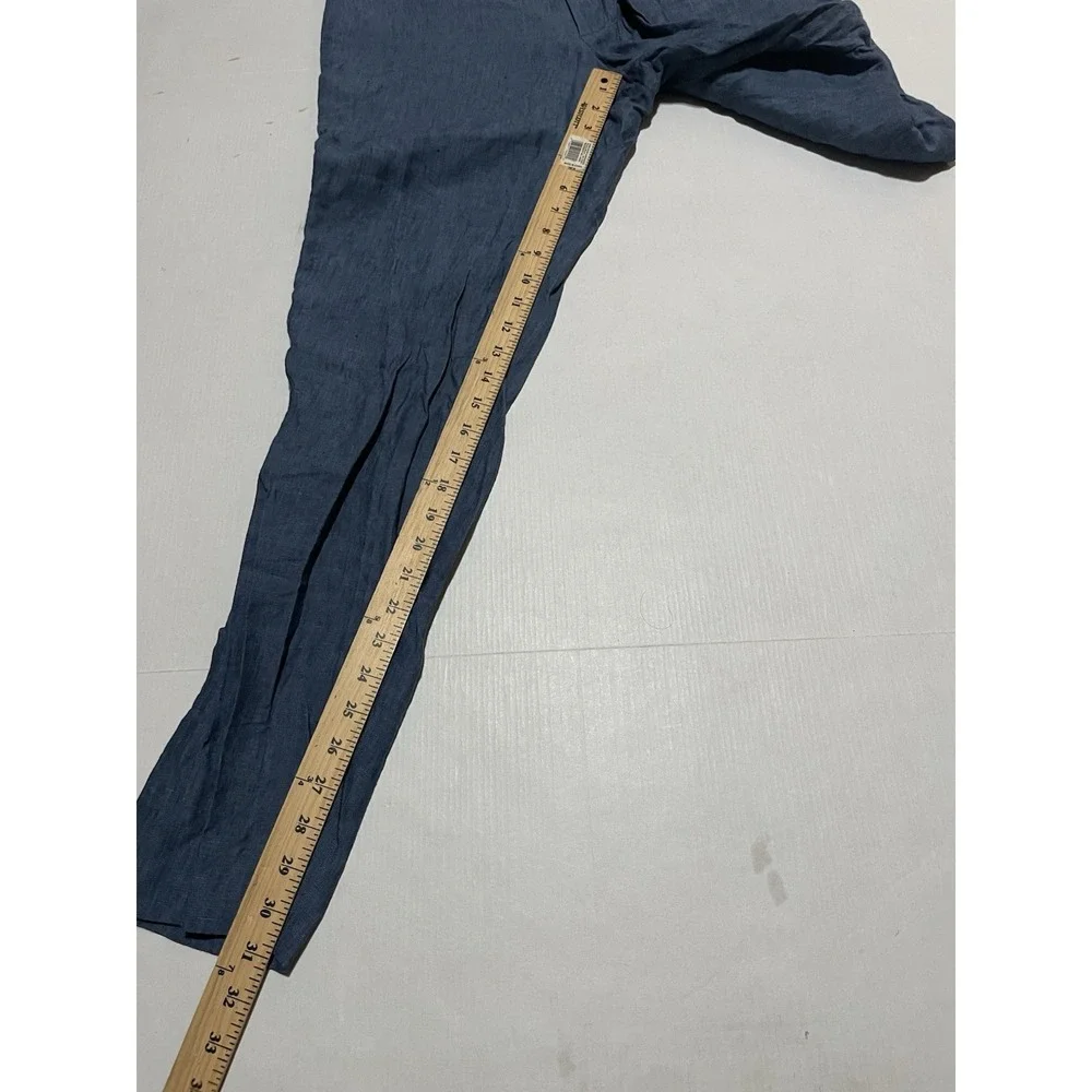Banana Republic Slim Fit‎ Chino Pants Men Size 33 X 31 Blue 100% Linen Preppy
